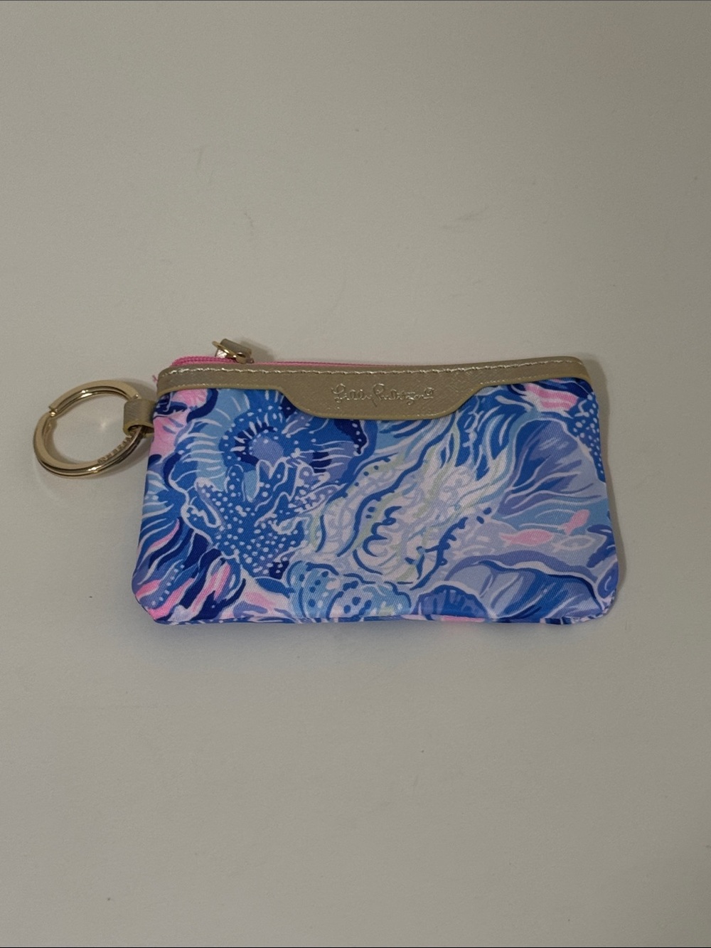 Lilly Pulitzer ID Wallet Shade Seekers Key & Card Pouch with Gold Accent